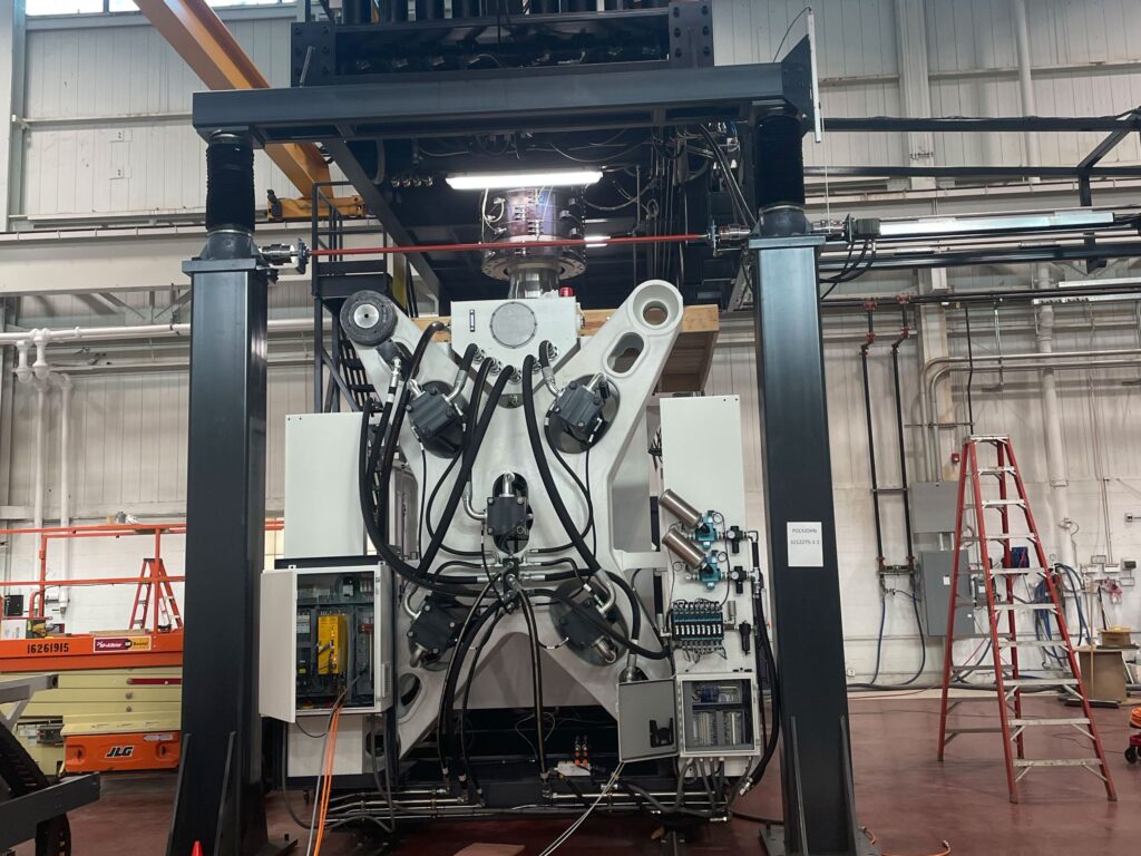 A blow molding machine at the Cooper Plastics manufacturing facility
