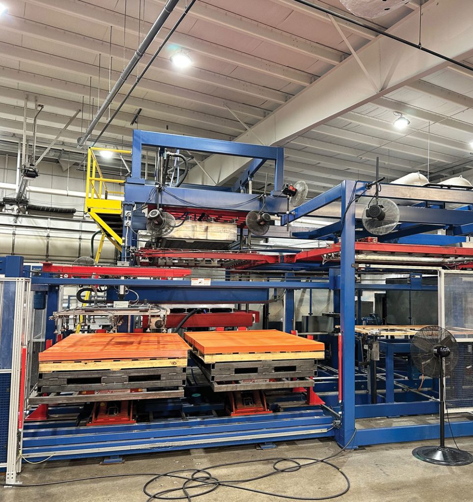 A thermoforming machine at the Cooper Plastics manufacturing facility