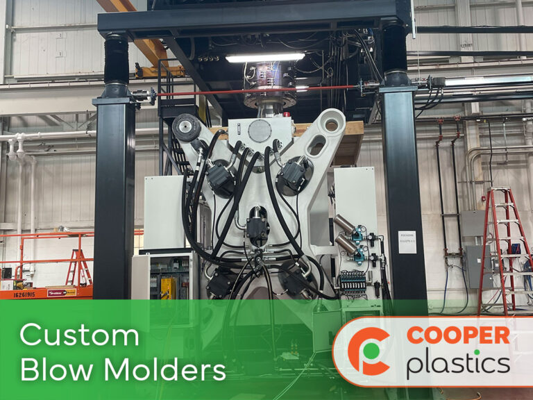 A blow molding machine at the Cooper Plastics manufacturing facility